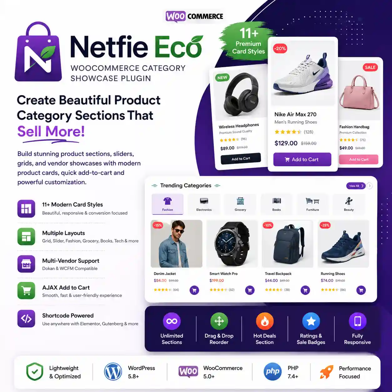 Netfie Eco - Beautiful Category Product Sections for WooCommerce Netfie Eco - Beautiful Category Product Sections for WooCommerce